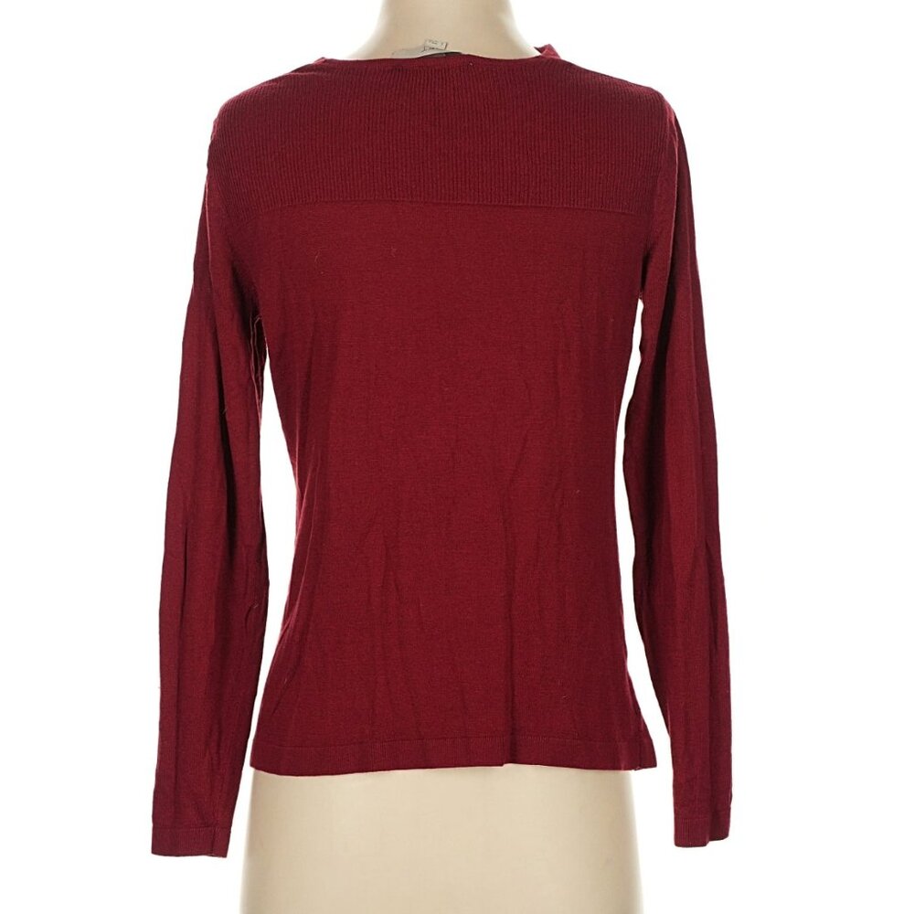 Ann Taylor Loft Solid Wine Red Lightweight Rayon … - image 3